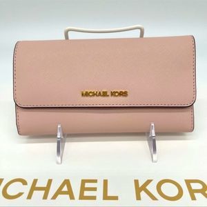 Michael Kors Trifold Wallet Powder Blush Leather